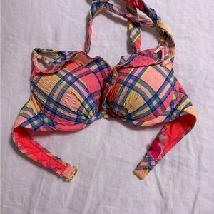 Plaid Multicolor Women's Bikini top